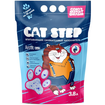 Cat Step СОЮЗМУЛЬТФИЛЬМ Arctic Blue Наполнитель силикагелевый впитывающий, 3,8
