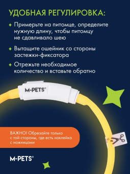 Светящийся ошейник FLASH LED, S, 1 x 35 см, оранжевый MPets 10855499-2